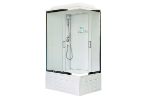 Душевая кабина Royal Bath 100x80 L стекло матовое задняя стенка белая