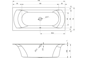 Акриловая ванна Riho Linares Velvet 170х75 - 2