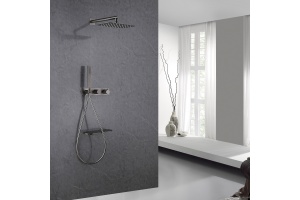 Душевой комплект Abber Rund с термостатом сталь матовый - 2