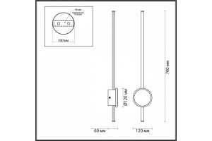 Настенный светодиодный светильник Odeon Light Hightech Stilo 4256/18WL - 3
