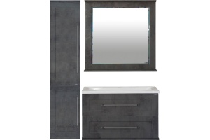 Мебель для ванной Misty Марта 80 подвесная, темный бетон - 3