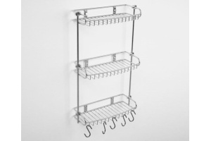 Полка Wasserkraft K-1433 3-ярусная, с крючками - 3