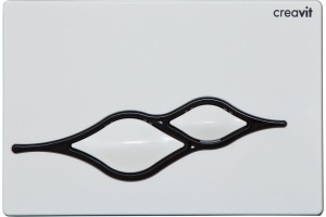 Кнопка смыва Creavit Ufo, бело-черная