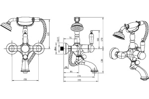 Смеситель Boheme Medici Ripresa 303 для ванны с душем - 2