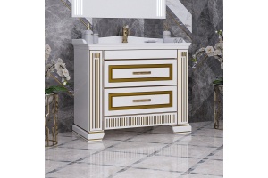 Тумба с раковиной Opadiris Оникс 100 золото