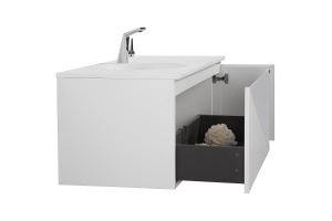 Тумба с раковиной Black&White Universell 121 белая глянцевая - 3