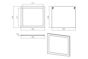 Зеркало Misty Купер 90 белое - 3