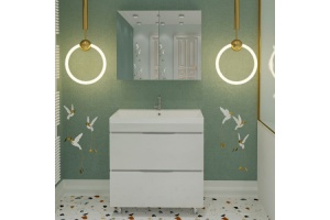 Тумба под раковину напольная Stella Polar Памелла 100 белая - 2