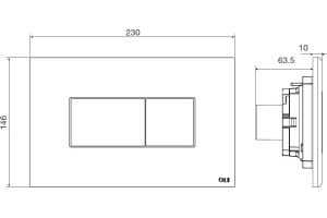 Кнопка смыва OLI Karisma 641017 черная, кнопка хром - 2