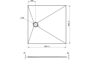 Поддон для душа Jacob Delafon Tolbiac 90х90 черный - 2