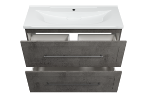 Тумба с раковиной Misty Марта 100 серая матовая - 2