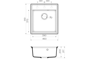 Мойка кухонная Omoikiri Daisen 46-SA бежевая - 2