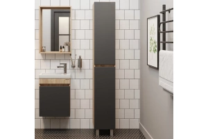 Шкаф-пенал Onika Милтон 30 напольный светлое дерево с серым - 3