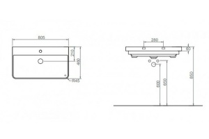 Мебельная раковина Opadiris Vivace 80 белая - 2