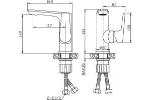 Смеситель BelBagno Ancona ANCONA-LVM-CRM для раковины - 2
