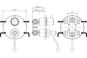 Смеситель для душа Paini Duomo 88CR6911 С ВНУТРЕННЕЙ ЧАСТЬЮ - 2