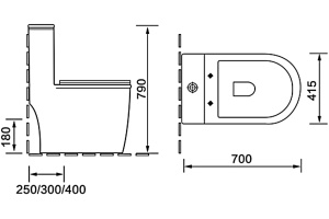 Унитаз-моноблок SantiLine SL-5019MB - 2