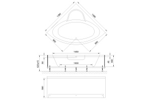 Ванна акриловая Royal Bath Fanke Comfort 140x140 с гидромассажем белый - 2