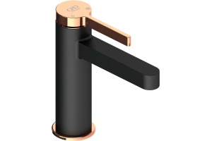 Смеситель для раковины GPD Gildo черный матовый - розовое золото