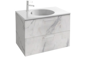 Тумба для комплекта Jacob Delafon Odeon Rive Gauche 80 белый мрамор, 2 ящика, ручки хром