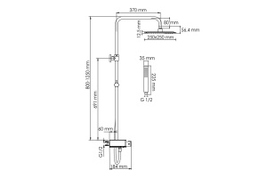 Душевая система WasserKraft 25 с термостатом черный матовый - хромоникель - 3