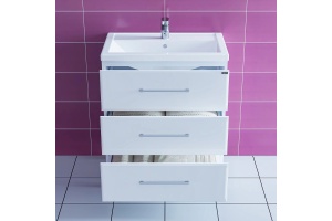 Тумба с раковиной напольная Санта Омега 70 белый - 2