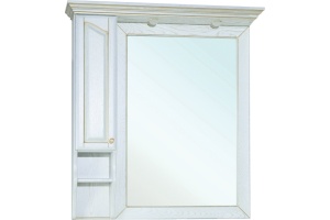 Зеркало-шкаф Bellezza Рим 110 L белое патина золото