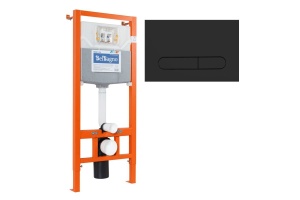 Система инсталляции BelBagno 80 с кнопкой смыва черный матовый