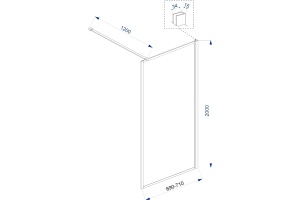 Душевая перегородка Veconi Korato KR80-70-01-C7 70 см - 3