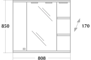 Зеркало-шкаф Onika Эльбрус 80 R с подсветкой белый  - 3