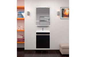 Тумба с раковиной Style Line Compact 40 Люкс, черная - 2