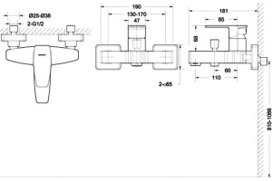 BRAVAT Riffle F672106C-01 Смеситель для ванны короткий излив - 3