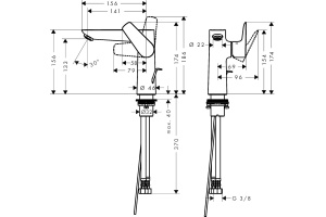 Смеситель hansgrohe Talis E для раковины со сливным гарнитуром, 71754990, полированное золото - 2
