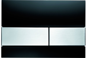 Кнопка смыва TECE Square 9240806 черное стекло, кнопка сатин