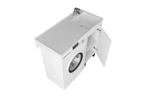 Тумба под раковину над стиральной машиной Санта Марс 38 белый - 2