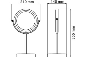 Косметическое зеркало Wasserkraft K-1003 двухстороннее - 3