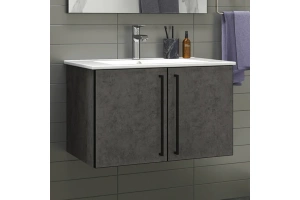 Тумба под раковину Brevita Rock 75 бетон темно-серый (ROCK-06075-50-2)