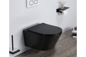 Унитаз подвесной Ceramalux черный, матовый (B2330-1MB) - 2