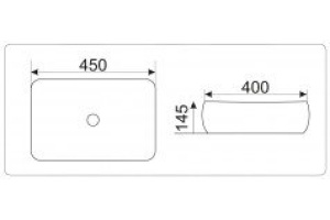 Накладная раковина Gid  45 см (Mnc188) - 2