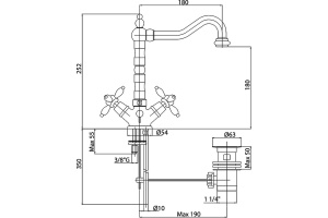 Смеситель для раковины Cezares NOSTALGIA хром (NOSTALGIA-LS2-01) - 2