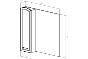 Зеркало-шкаф Bellezza Амелия 70 L, белое, патина золото - 3