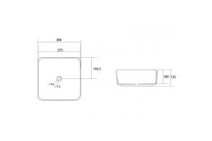 Накладная раковина Abber Rechteck 39 белая матовая - 2