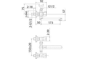 Смеситель Milardo Tring TRISB02M02 для ванны с душем - 3