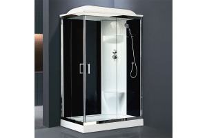 Душевая кабина Royal Bath HP 120х80 R профиль хром стекло прозрачное задняя стенка черная  - 2