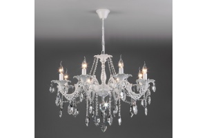 Подвесная люстра Eurosvet Veletta 10108/8 белый/прозрачный хрусталь Strotskis - 2