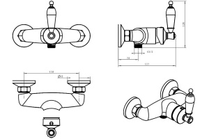 Смеситель Boheme Vogue Crystal 214-CRST для душа - 2