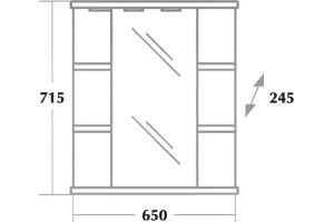 Зеркало-шкаф Onika Глория 65 R с подсветкой, белый (206507) - 3
