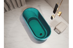 Ванна из полиэфирной смолы Abber Kristall 170х80 бирюзовая без гидромассажа - 2