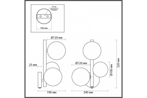Бра Odeon Light Modern Tovi 4818/3W - 3