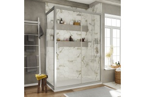 Душевой уголок STWORKI Эстерсунд DE019R90110200 110x90 см профиль хром матовый, прозрачное стекло, прямоугольный